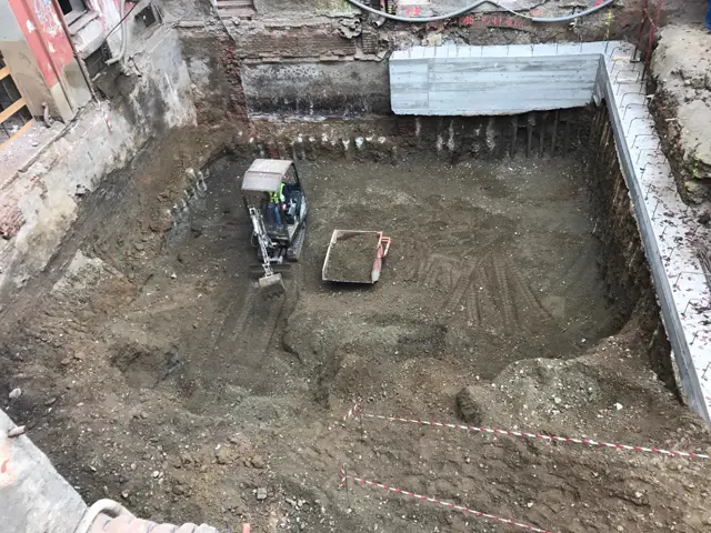 Scavo di sbancamento visto dall'alto